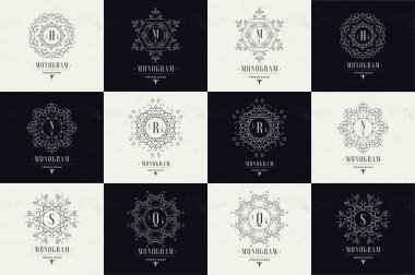 Set lüks logo şablonu süsleri