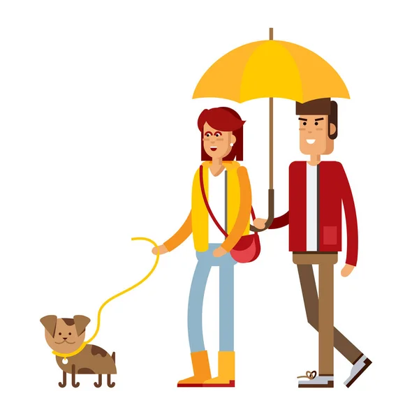 Ilustración vectorial de una pareja amorosa — Vector de stock