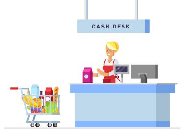 Süpermarket mağaza sayaç Resepsiyon ekipman