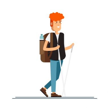 Hiking turist yürümek. Tasarım