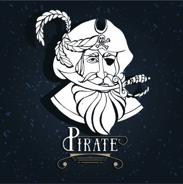 El ile bir korsan silüeti çizimi