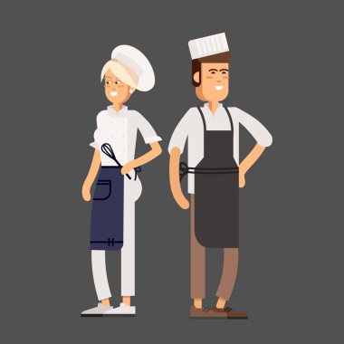 Serin vektör düz tasarım mutfak ve mutfak uzmanları.