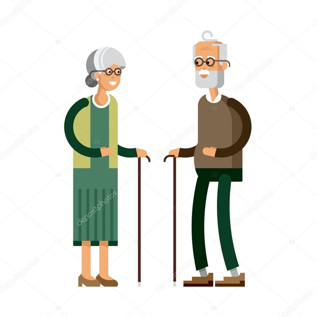 Retired elderly senior age couple