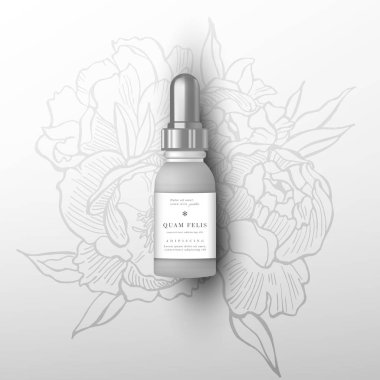 Gerçekçi esans kahverengi şişe. Şişeyi alay