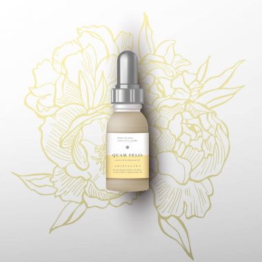 Gerçekçi esans kahverengi şişe. Şişeyi alay