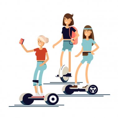 elektrikli scooter ile etkin halklar eğlenceli