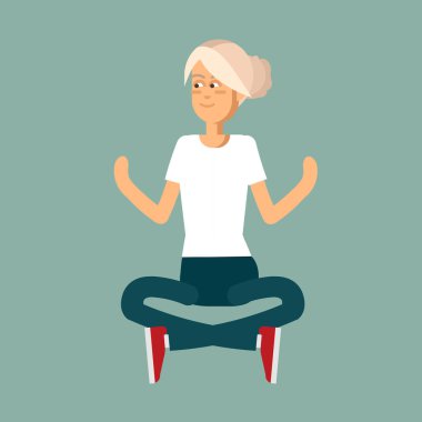 Yoga teşkil etmektedir oturan güzel kadın.