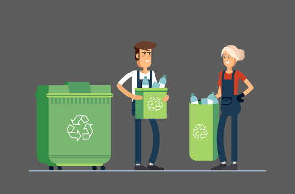 Cool vector urban sanitary vehicle