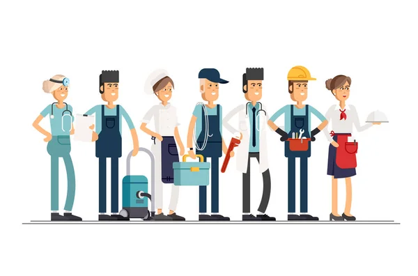 Día del Trabajo. Un grupo de personas — Vector de stock