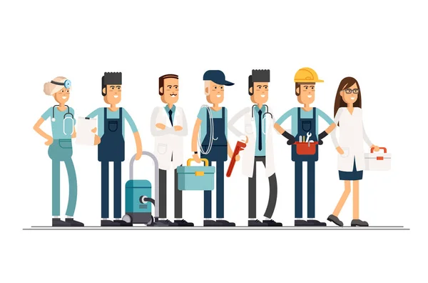 Día del Trabajo. Un grupo de personas — Vector de stock