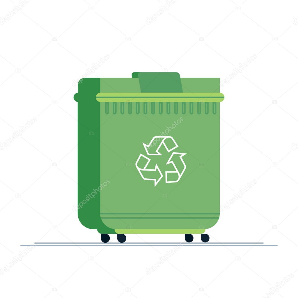 Dumpster icon. Flat illustration of