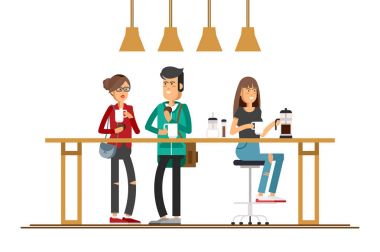 vektör görüntü Café iki kız