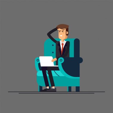 Dizüstü bilgisayar kullanarak arkadaşlarınızla chat yapan adam