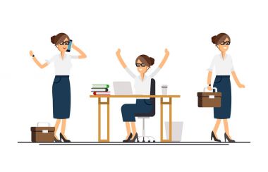 Onun hareket eden aygıt, tarama yürüyüş işadamı çalışma