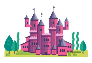 Cute Pink Kalesi vektör çizimi