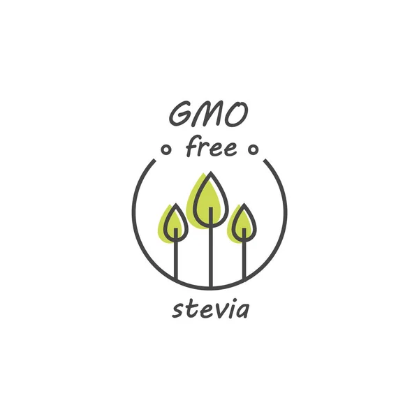 Vector uppsättning stevia etiketter, märken, logotyper, ikoner. Naturligt sötningsmedel designelement. Ekologisk stevia ikonen isolerade. — Stock vektor