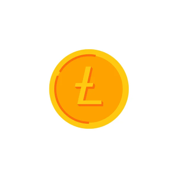 Litecoin. Pièce d'or avec logo crypto-monnaie. Illustration vectorielle isolée — Image vectorielle