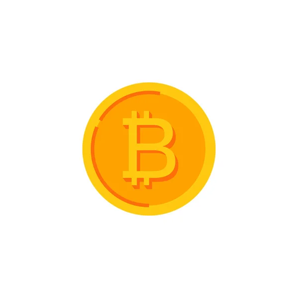 Bitcoin. Aranypénz cryptocurrency logóval. Vektoros illusztráció elszigetelt — Stock Vector