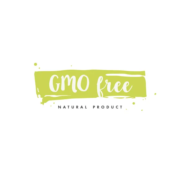 GMO free natural product icons and elements collection for food market, ecommerce, organic products promotion, healthy life and premium quality food and drink. — ストックベクタ