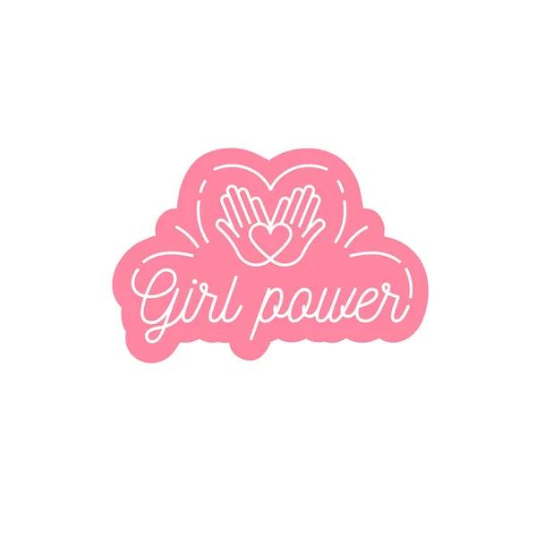 Ilustración vectorial en estilo simple con la frase de letras a mano girl power - impresión elegante para póster o camiseta - cita feminista y lema motivacional de la mujer. — Vector de stock