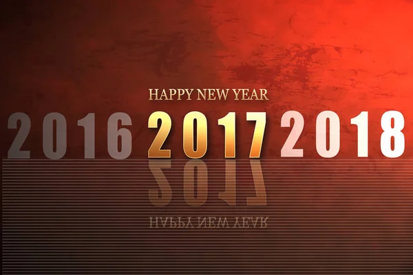 Hyvää uutta vuotta 2017 kulta paistaa fontit punainen rakenne tausta — kuvapankkivalokuva