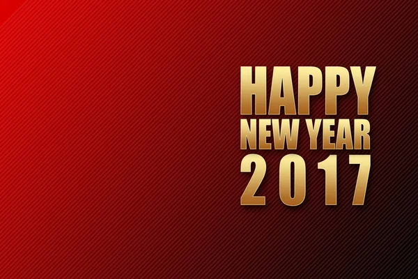 Šťastný nový rok 2017 gold shine písma na červené černé přechodu zpět — Stock fotografie