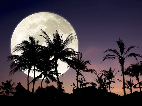 Grande luna e bel cielo notturno . — Foto Stock