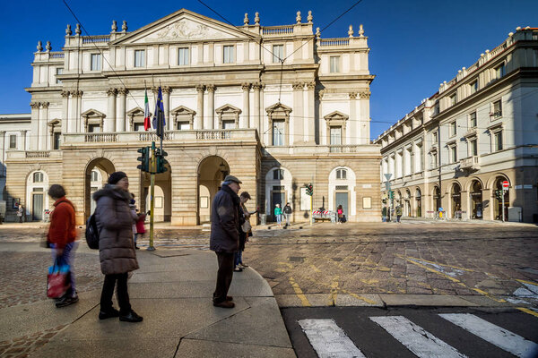 Milan, December 2017: Opera house Theatre La Scala ( Teatro alla Scala ), on December 2017 in Milan, Italy