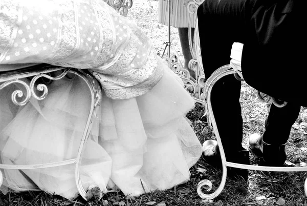 Het Echtpaar Tijdens Bruiloft — Stockfoto