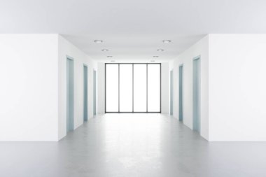 Boş ofis koridor, 3d render