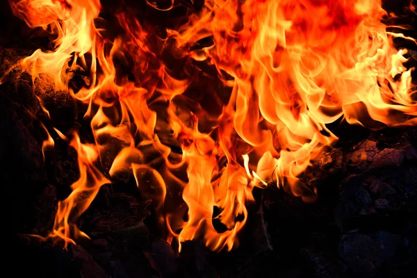 Fire and black background — Stock Photo, Image