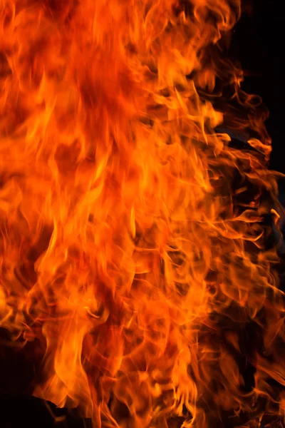 Fire in black background — Stock Photo, Image