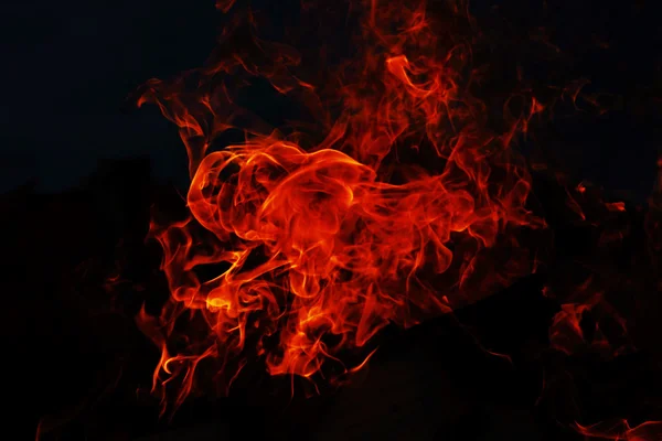 Fire and black background — Stock Photo, Image