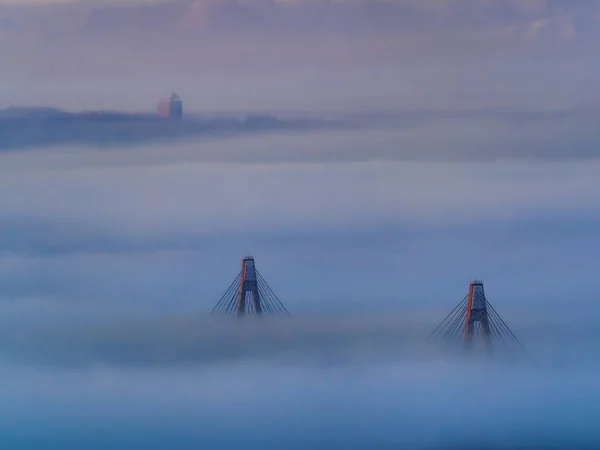 Mar de nubes en invierno — Foto de Stock