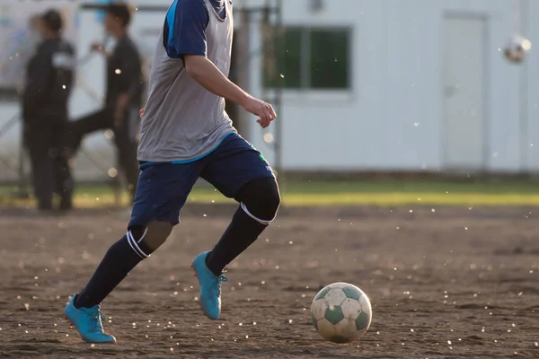 日本のサッカーの練習 — ストック写真