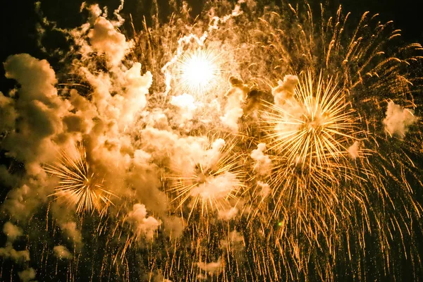 Feuerwerk Der Nacht Hokkaido — Stockfoto