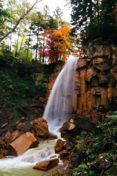 Waterfall Autumn Hokkaido — Stock Photo, Image