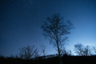 gece gökyüzünde hokkaido