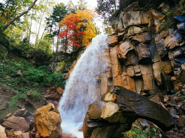 Waterval Iin Herfst Hokkaido — Stockfoto