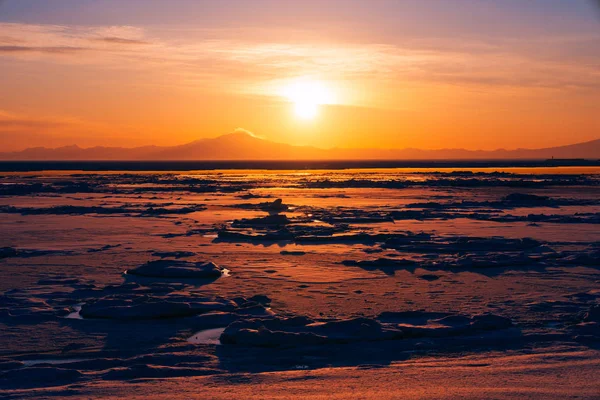 Дрейфний Лід Взимку Хоккайдо — стокове фото