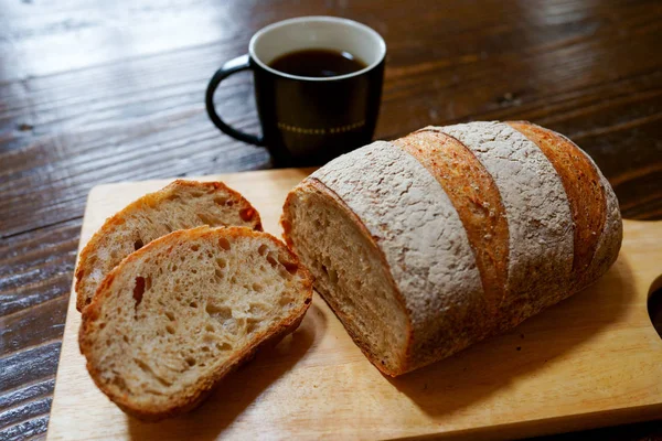Pão Presunto Café — Fotografia de Stock