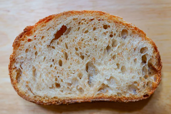 Pão Presunto Mesa — Fotografia de Stock