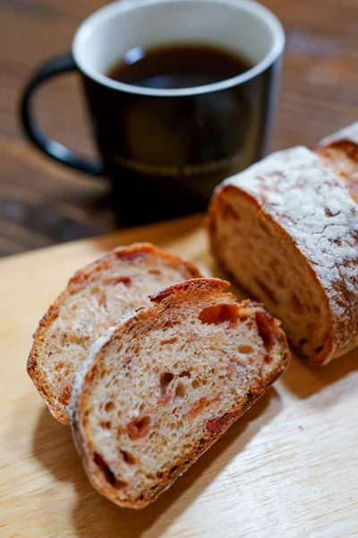 Хлеб Кофе Ветчиной — стоковое фото