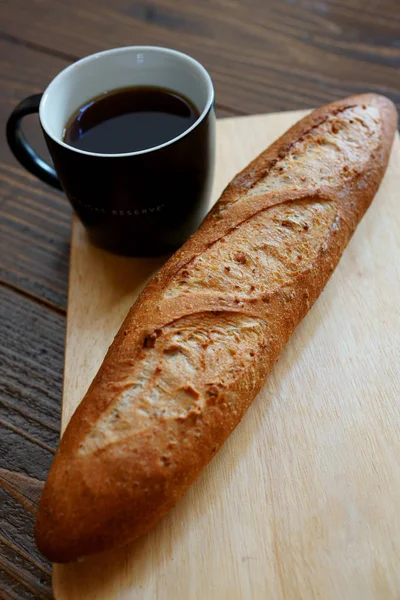 Baguete Café Quente — Fotografia de Stock