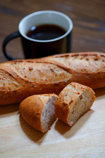 Baguete Café Quente — Fotografia de Stock