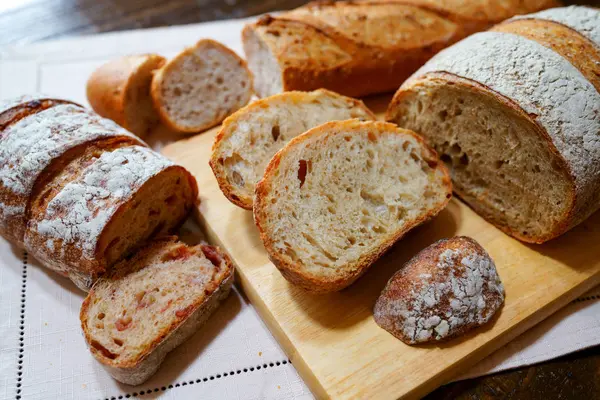 Pão Presunto Baguete — Fotografia de Stock