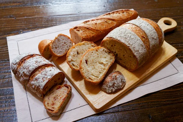 Pão Presunto Baguete — Fotografia de Stock