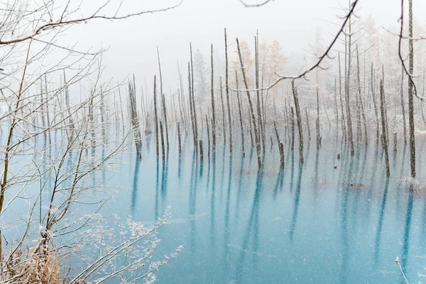 Μπλε Λίμνη Στο Χοκάιντο — Φωτογραφία Αρχείου