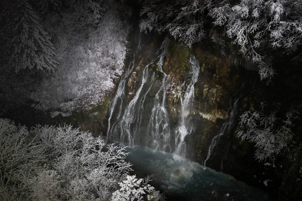 Wasserfall Hokkaido Erleuchten — Stockfoto