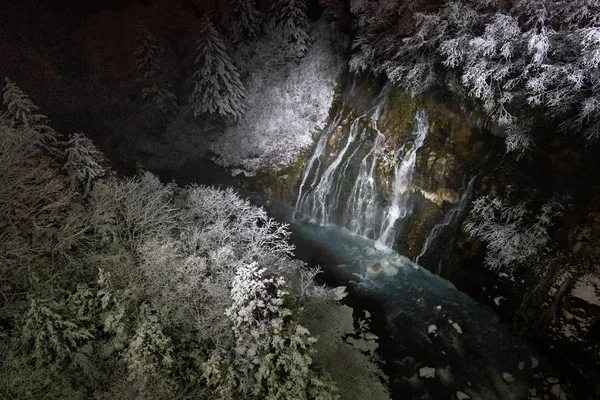 Iluminar Cachoeira Hokkaido — Fotografia de Stock